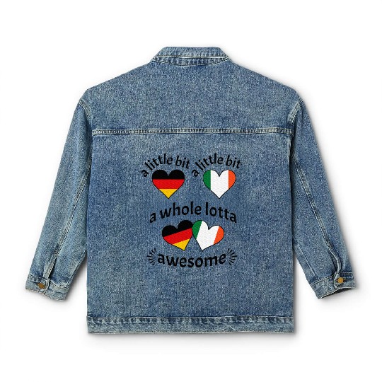 A Little Bit German Irish Ireland Heart Flags Classic Women's Denim Jackets