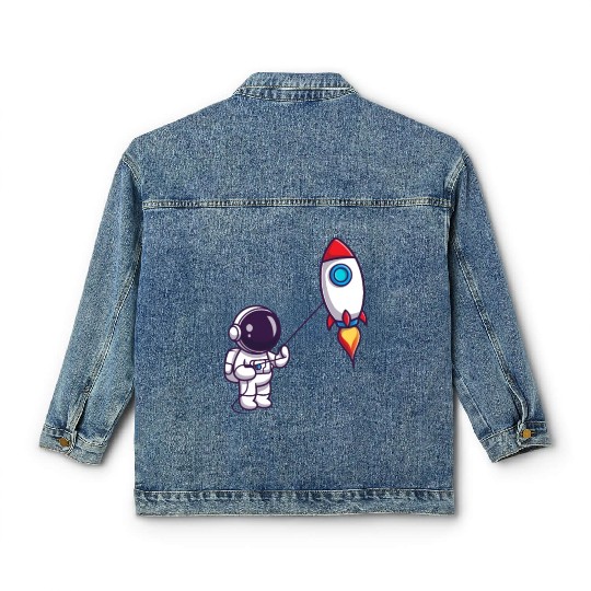 play with rocket balloon Classic Women's Denim Jackets