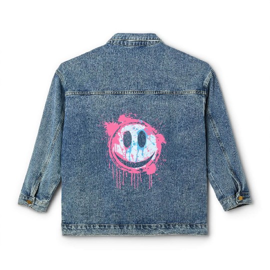 Graffiti Smiley Face - Urban Street Art Classic Women's Denim Jackets