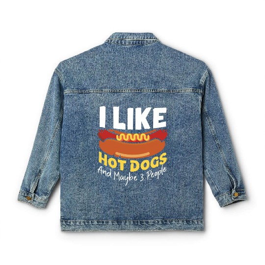 Hot Dog Adult I Like Hot Dogs And Classic Women's Denim Jackets