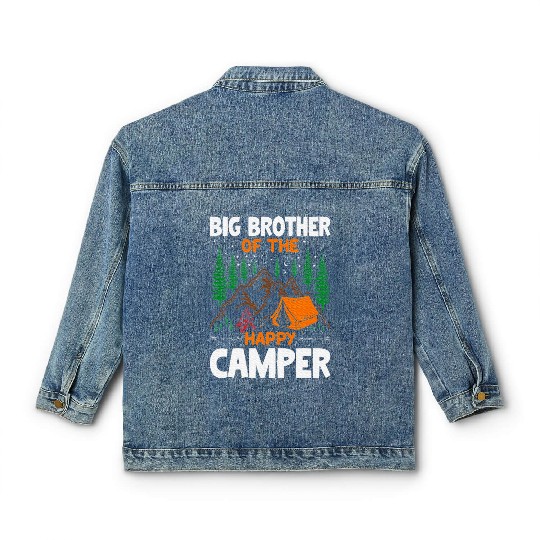 Big Brother of The Happy Camper Hiking Lover Classic Women's Denim Jackets