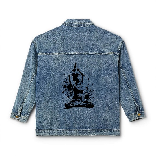 Meditation Relaxation Asian Yoga Teacher Classic Women's Denim Jackets