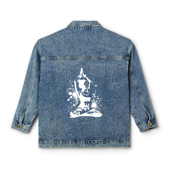 Meditation Relaxation Asian Yoga Teacher Classic Women's Denim Jackets