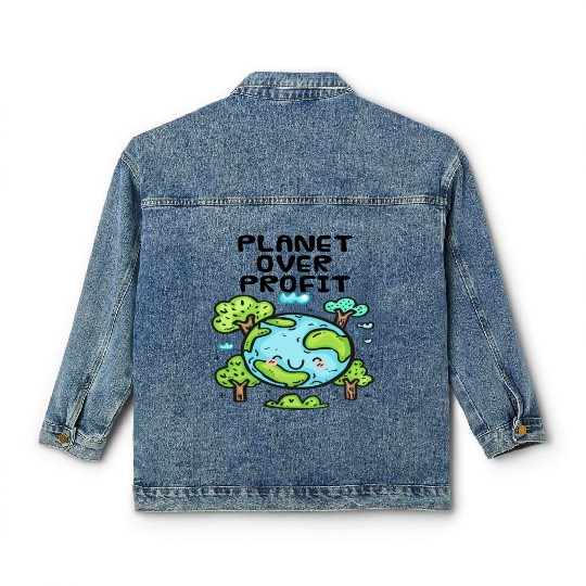 Planet Over Profit Earth Day Classic Women's Denim Jackets