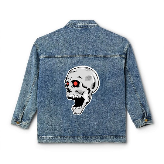 the silver skull looks up Classic Women's Denim Jackets