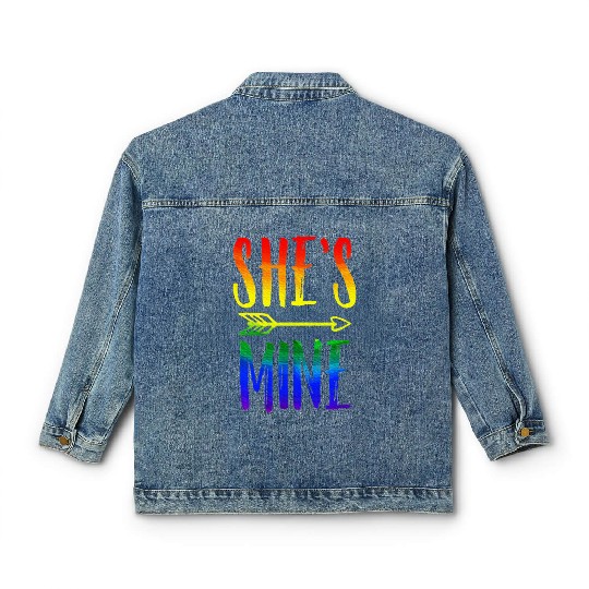 I'm Hers She's Mine LGBT Pride Lesbian Couple Classic Women's Denim Jackets