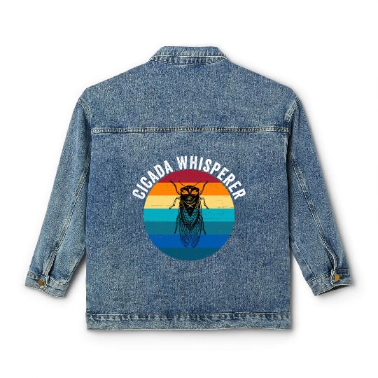 Funny Cicada Whisperer Funny Cicada Magicicada Classic Women's Denim Jackets