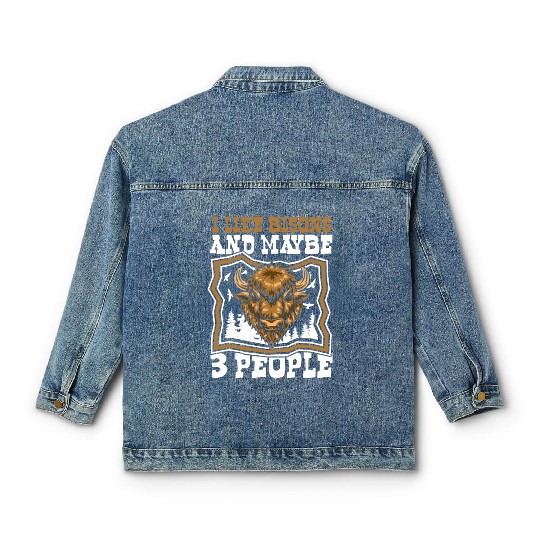 I Like Bisons And Maybe 3 People Buffalo Bovinae Classic Women's Denim Jackets