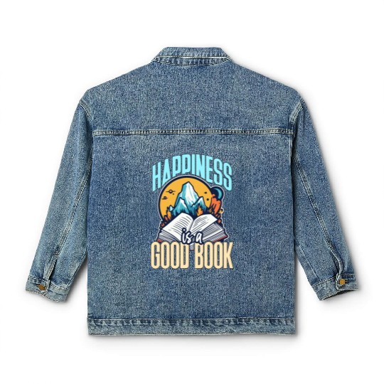 Literature Teacher Happiness Is A Good Book Reader Classic Women's Denim Jackets