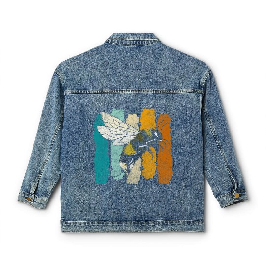 Honey Bee Nature Flowers Bees Classic Women's Denim Jackets