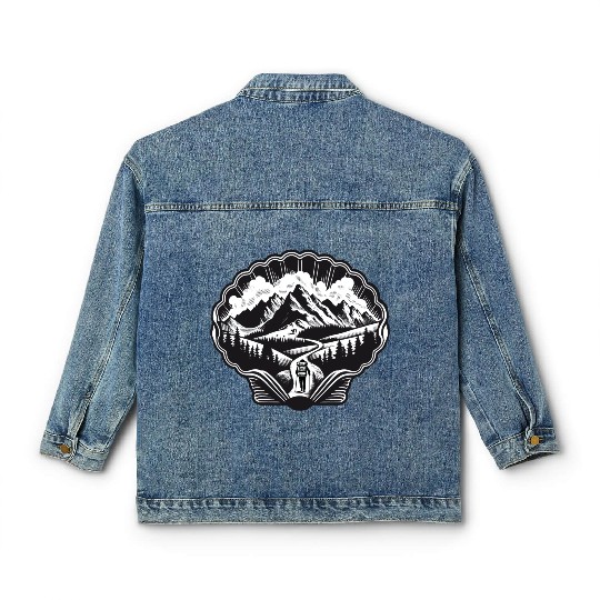 Pilgrim motif for the Way of St. James Classic Women's Denim Jackets