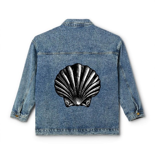 Scallop shell, symbolic of the Way of St. James Classic Women's Denim Jackets