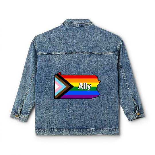 Pennsylvania Pride Ally Progress Flag Classic Women's Denim Jackets