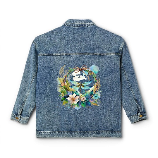 One day at a time dragonfly floral Classic Women's Denim Jackets