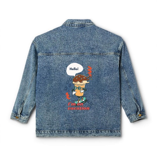 Funny joyful Cool Vacation Ice Cream Cone Classic Women's Denim Jackets