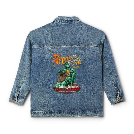 statue of liberty smoking #2 Classic Women's Denim Jackets