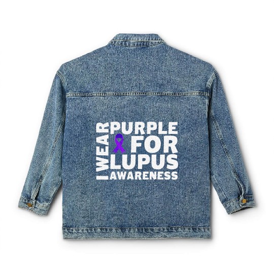 I Wear Purple For Lupus Awareness Month Lupus Classic Women's Denim Jackets