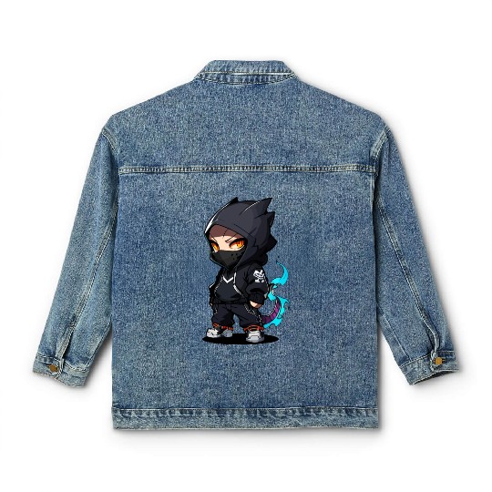 Chibi Dragon Ninja Character Classic Women's Denim Jackets