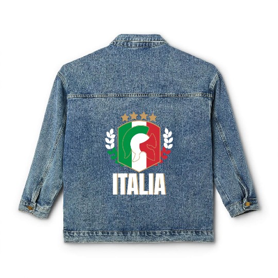 Italia Italy Jersey soccer football championship Classic Women's Denim Jackets