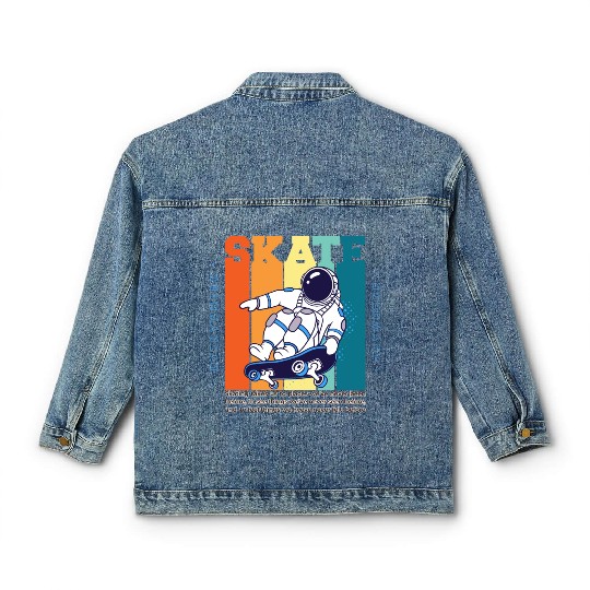 Skateboarding Adventure - Embrace the Thrill Classic Women's Denim Jackets
