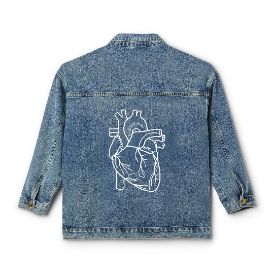 CVICU Cardiac Nurse Cardiology Heart Anatomy ICU Classic Women's Denim Jackets