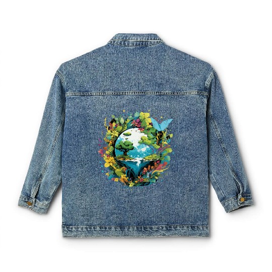 Respect Your Mother Earth Day Save Our Planet Classic Women's Denim Jackets