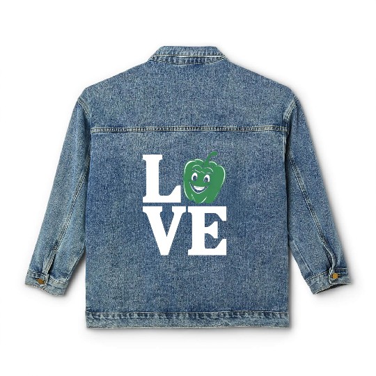 Bell Pepper Love Green Classic Women's Denim Jackets