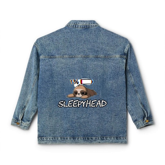 Sleepyhead funny meme sloth Classic Women's Denim Jackets