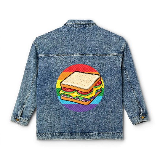 LGBTQ Sandwich Classic Women's Denim Jackets