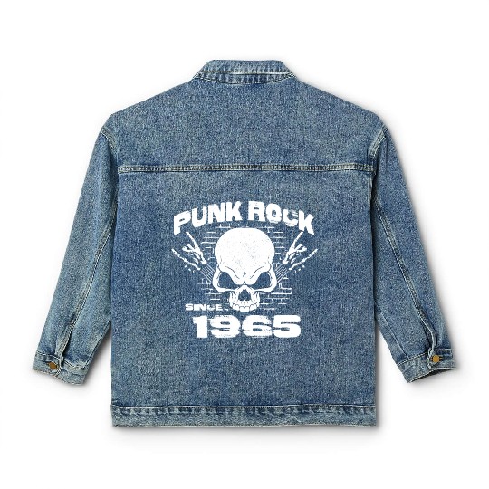 59th Birthday - Punk Rock Since 1965 Skull Rock Classic Women's Denim Jackets