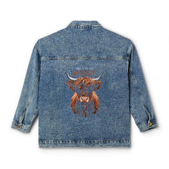 Highland Cow Cattle Animal Classic Women's Denim Jackets
