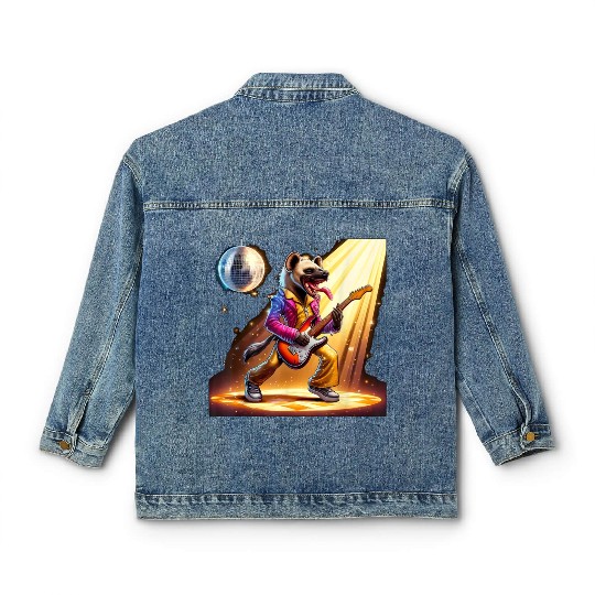 Disco Ball Guitar Hyena Classic Women's Denim Jackets
