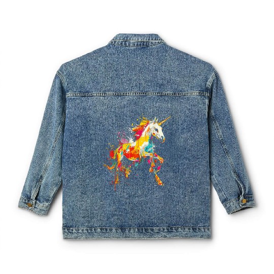 Unicorn Rainbow Animal Zoo Classic Women's Denim Jackets