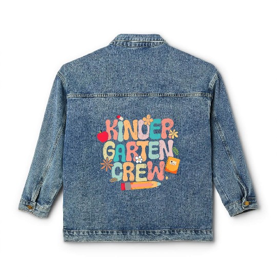 Kindergarten School Flowers Teacher Premium Classic Women's Denim Jackets