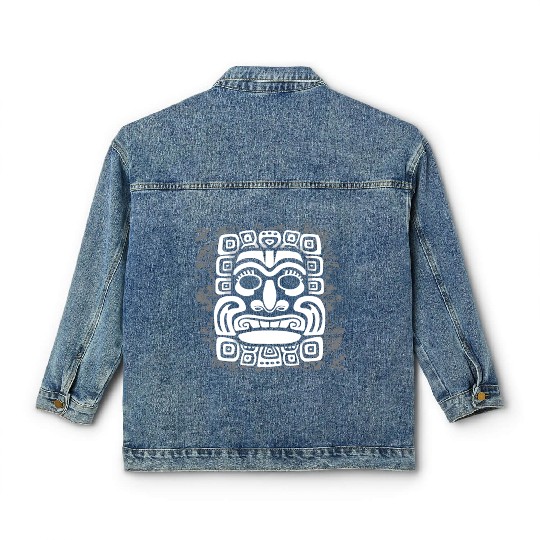 Maya God Mayan Mythology Kauil Mask Classic Women's Denim Jackets