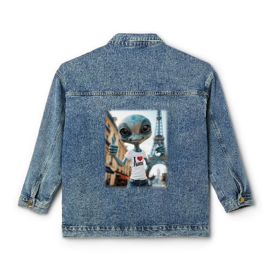A Alien in Paris. I love Paris Classic Women's Denim Jackets