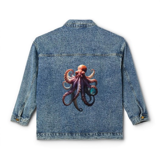 Ethereal octopus tentacle poses in dramatic light Classic Women's Denim Jackets