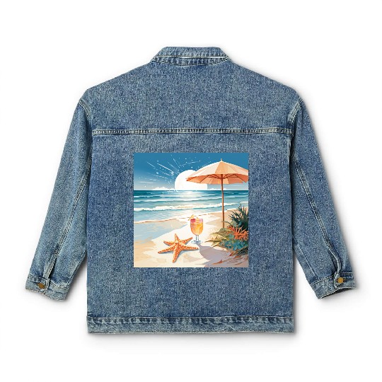 Tropical Cocktail Party Classic Women's Denim Jackets