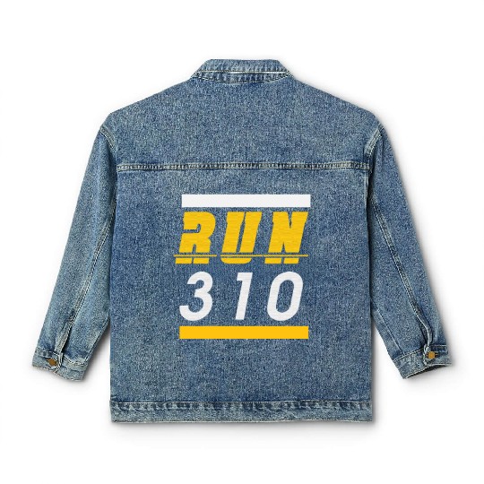 Los Angeles "RUN 310" Athlete Runners fitness gym Classic Women's Denim Jackets