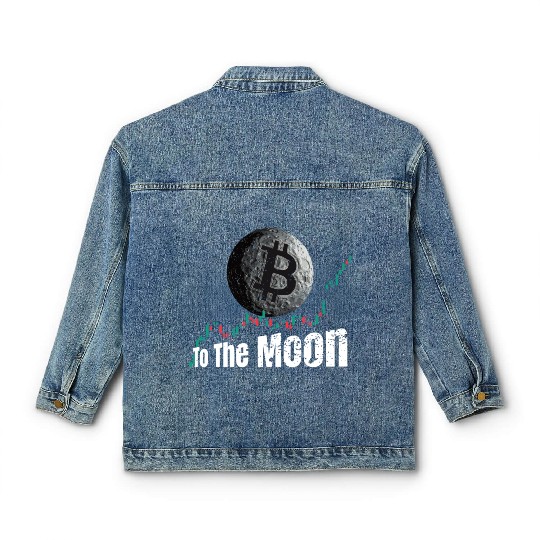 Bitcoin Chart To The Moon Classic Women's Denim Jackets