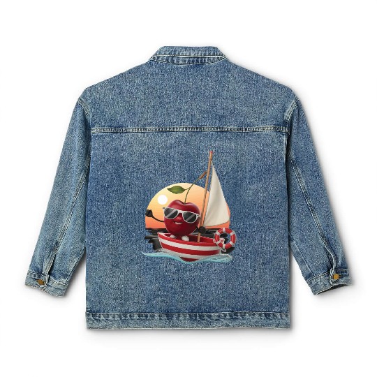 Fruit Boating Cherry Classic Women's Denim Jackets