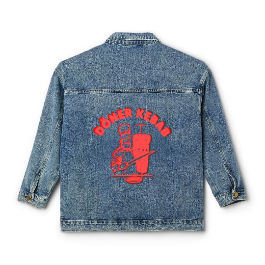 Döner kebab Germany fastfood logo Classic Women's Denim Jackets