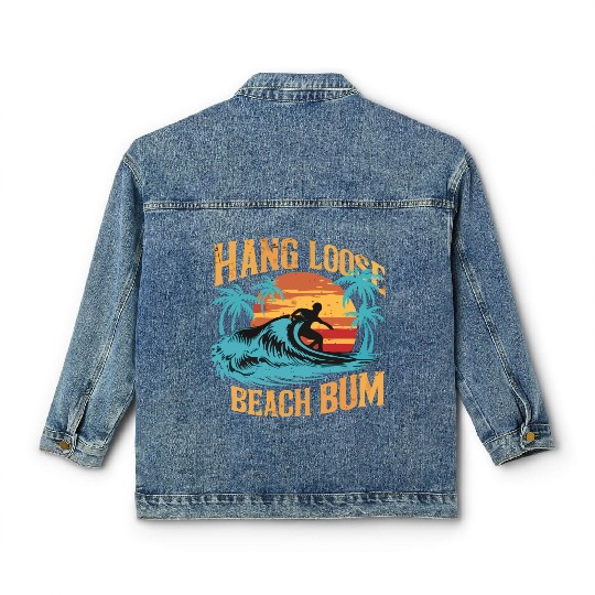 Hang Loose, Beach B Classic Women's Denim Jackets