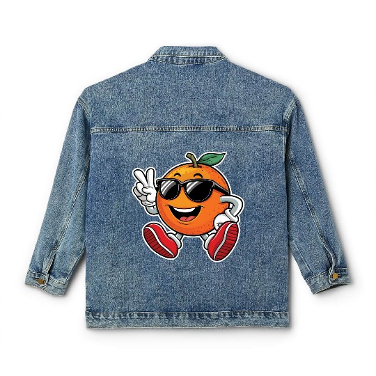 Funny Orange Fruit Relaxing Classic Women's Denim Jackets