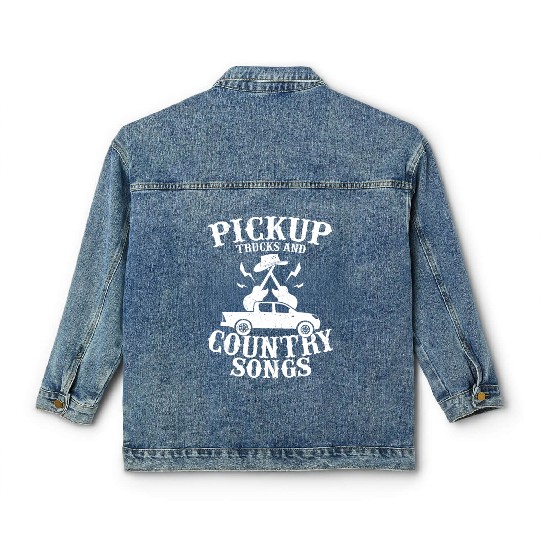 Pickup Trucks and Country Songs Cowboy Western Classic Women's Denim Jackets