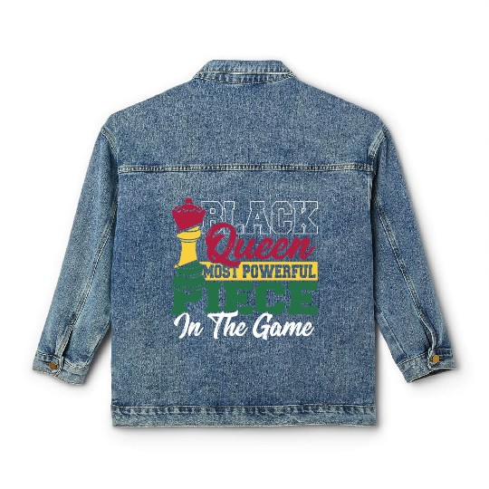 Black Queen Most Powerful Piece African American Classic Women's Denim Jackets