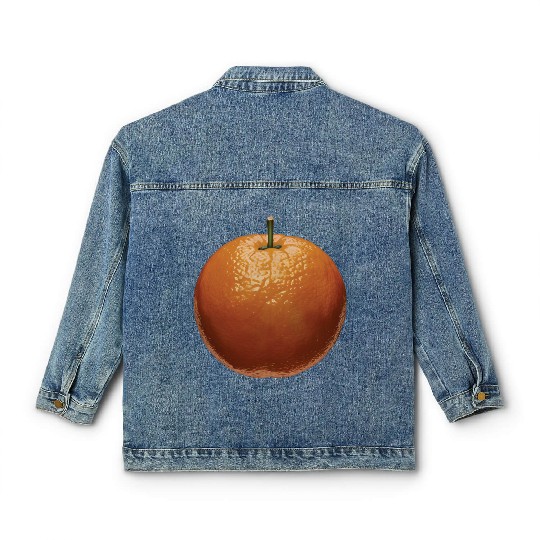 Orange Realistic Classic Women's Denim Jackets