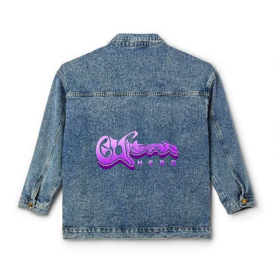 Guitar Hero - Typography Design Classic Women's Denim Jackets