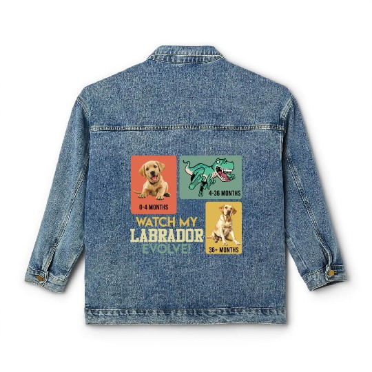Labrador Lover WATCH MY LABRADOR EVOLVE Classic Women's Denim Jackets