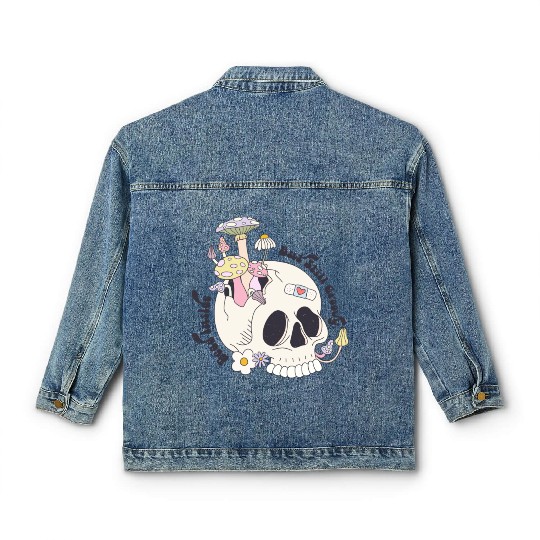 Dead Inside But Still Groovy Classic Women's Denim Jackets